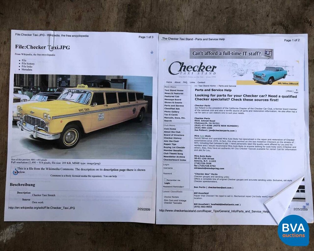 Chevrolette Yellow Cab Taxi, 1982.