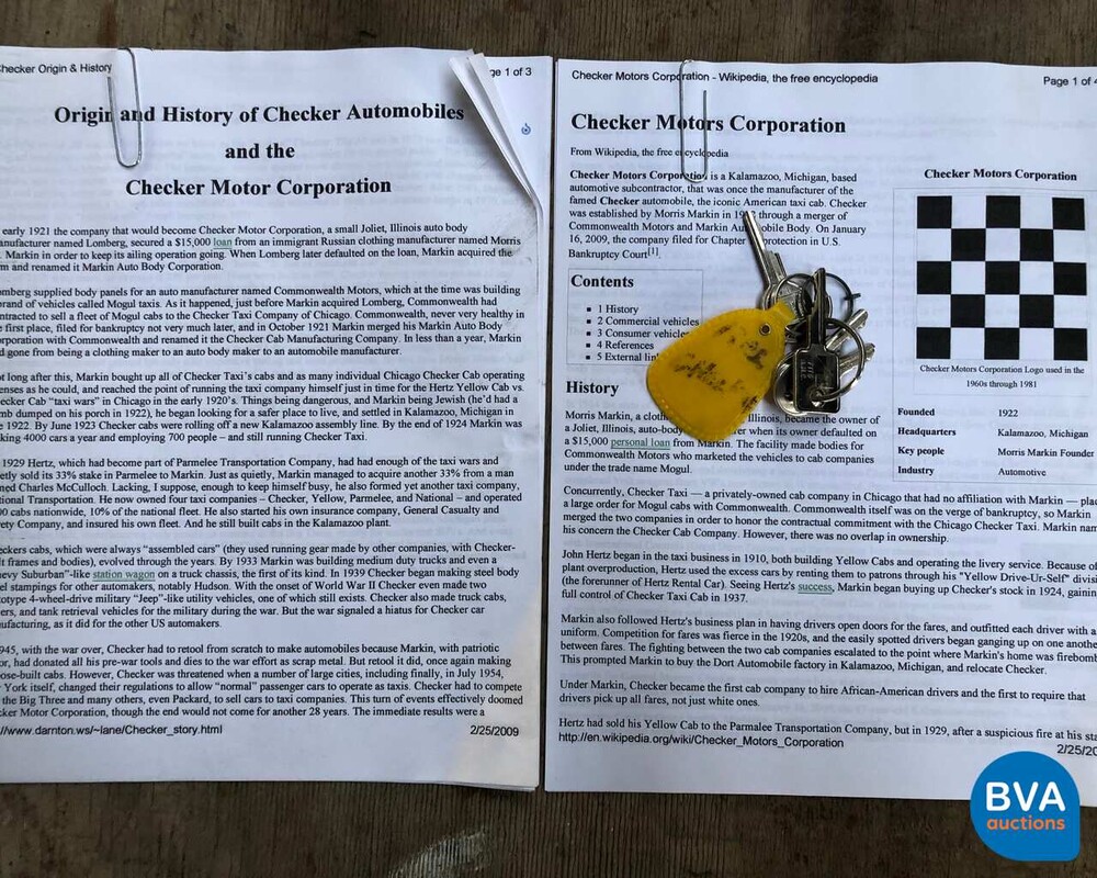 Chevrolette Yellow Cab Taxi, 1982.