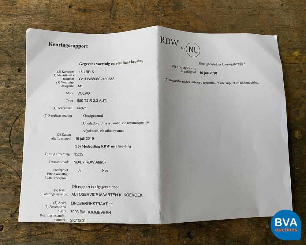 Volvo 850 T5R 2.3 222 PS 1995, 18-LBR-6.