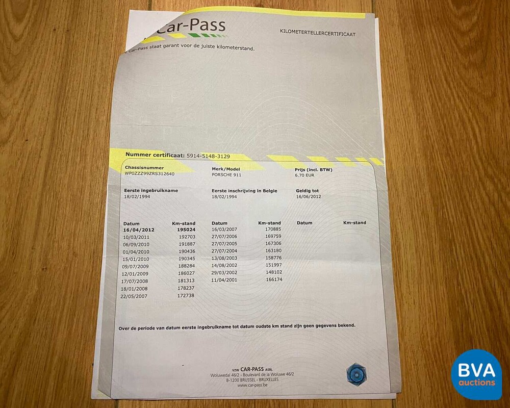 Porsche 911 Carrera 2 993 272 PS 1994, RS-806-K.