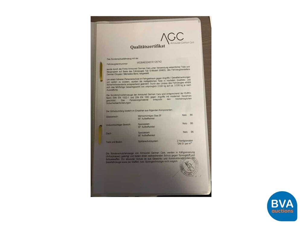 Mercedes-Benz G500 -B6/7 Gepantserd- 296pk 2001