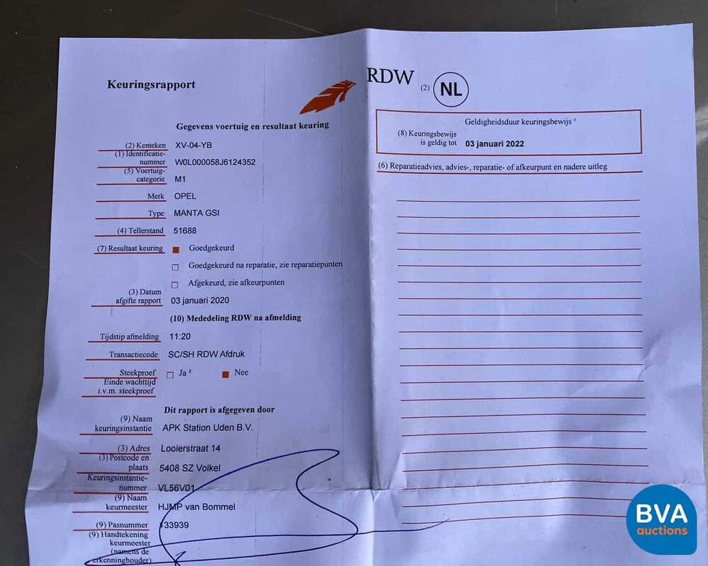 Opel Manta GSi -400R- B 3.0 6 cilinder 1989, XV-04-YB