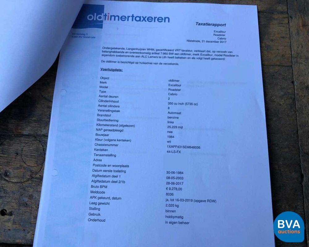 Excalibur Roadster 5.7 V8 K6 1984, 44-LS-FX