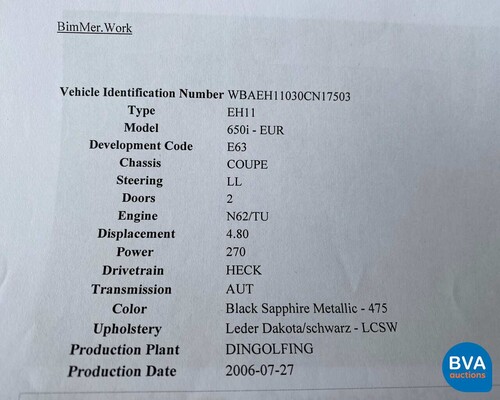 BMW 650Ci 367pk 2006, 01-SNL-6