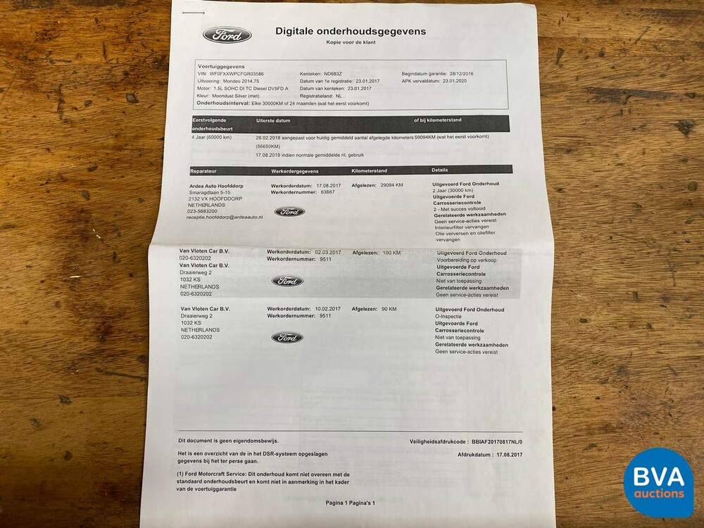 Ford Mondeo 1.5 TDCi Titanium SE 120pk 2017, ND-683-Z