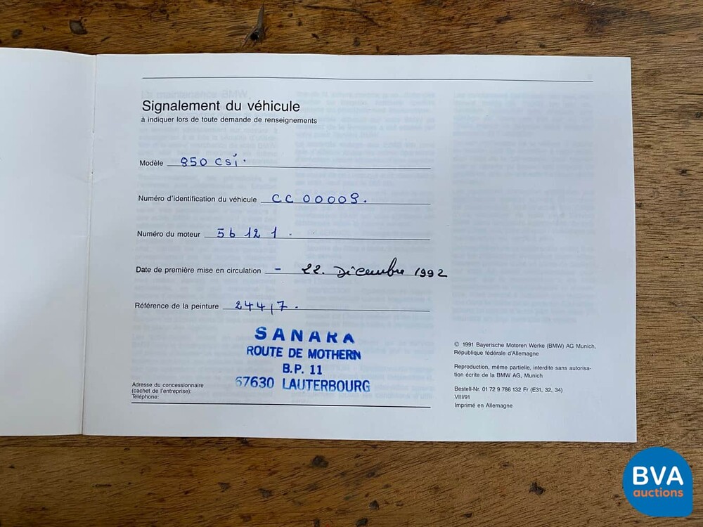 BMW 850CSi M8 5.6 V12 1993 Sterlingsilber -82.000km-