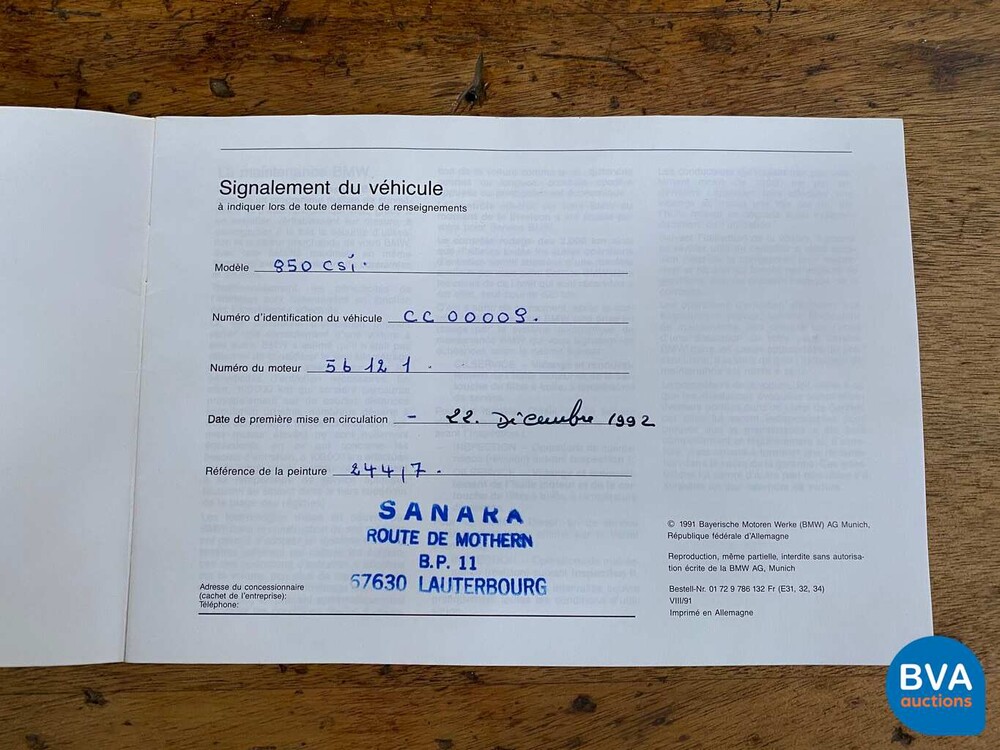 BMW 850CSi M8 5.6 V12 1993 Sterlingsilber -82.000km-