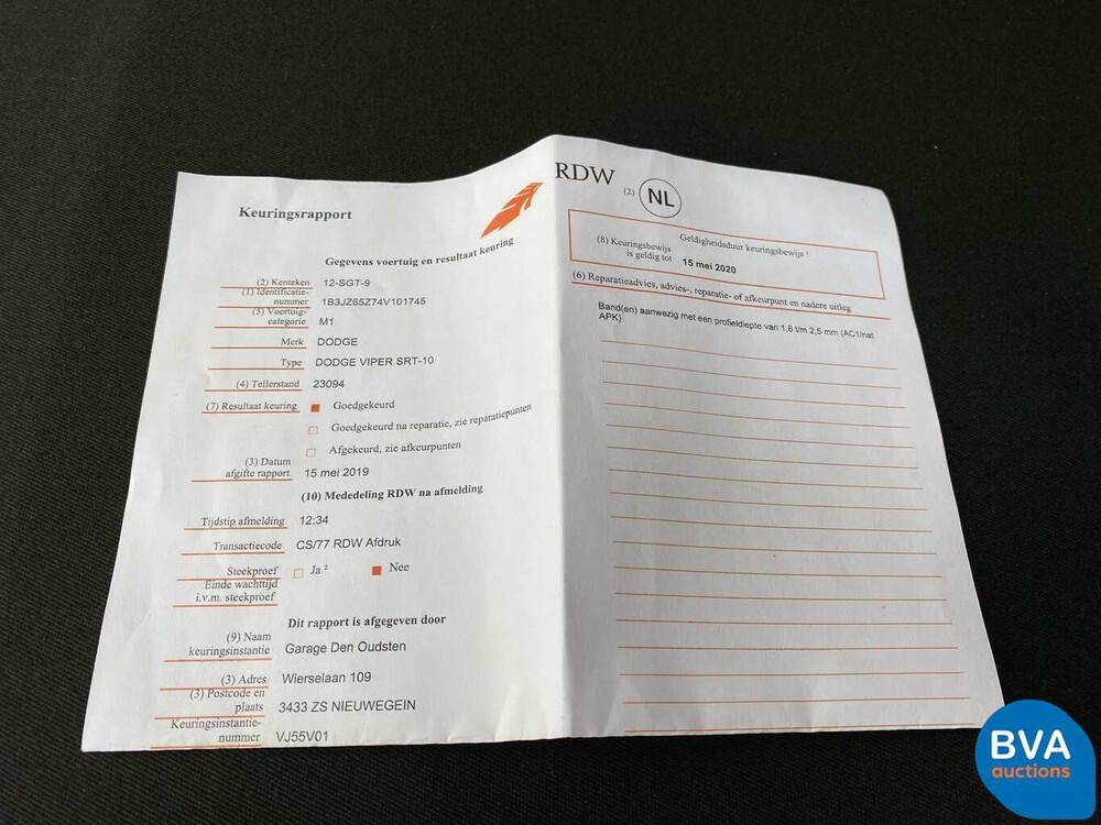 Dodge Viper SRT-10 8.3 V10 506pk 2004, 12-SGT-9