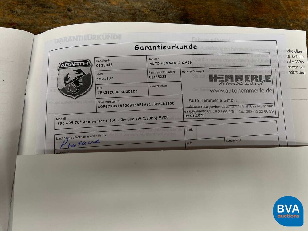 Fiat 500 Abarth 695 180pk Automaat 70th Anniversario 2020 NIEUW