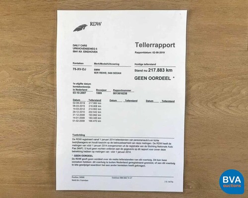 BMW 540i E39 4.4 V8 286pk -Handgeschakeld- 1999, 75-XV-DJ