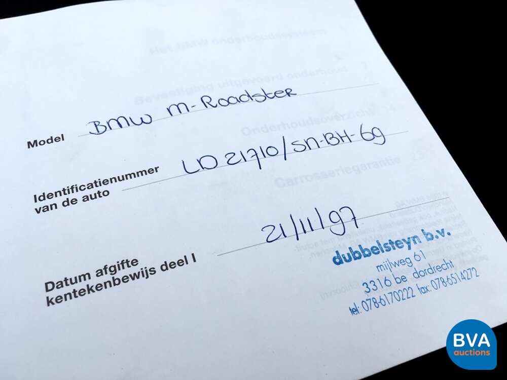 BMW Z3M 3.2 M-Roadster 321 Stück ORG-NL Z3 M, SN-BH-69.