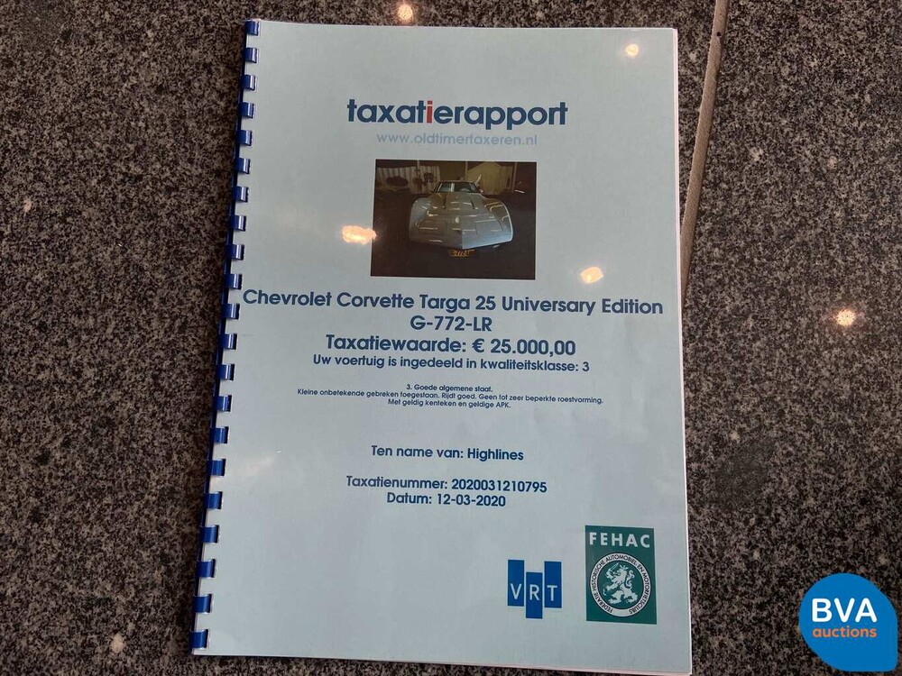 Chevrolet Corvette C3 Targa 25 Anniversary Edition 1978, G-772-LR