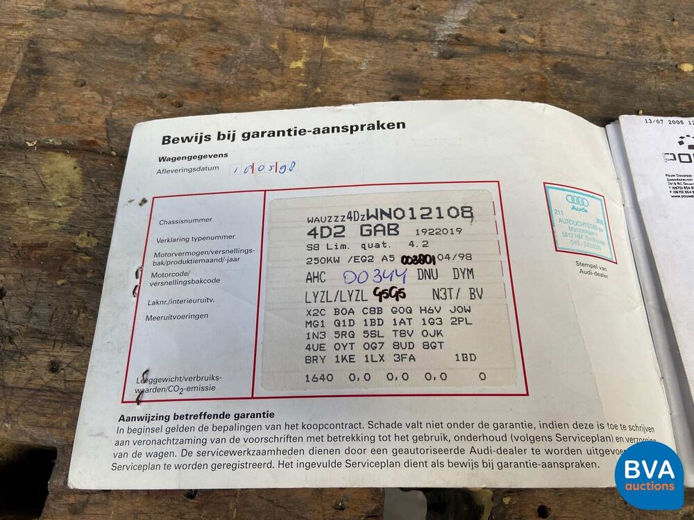 Audi S8 4.2 V8 Quattro Tiptronic5 1998, TJ-XV-11.