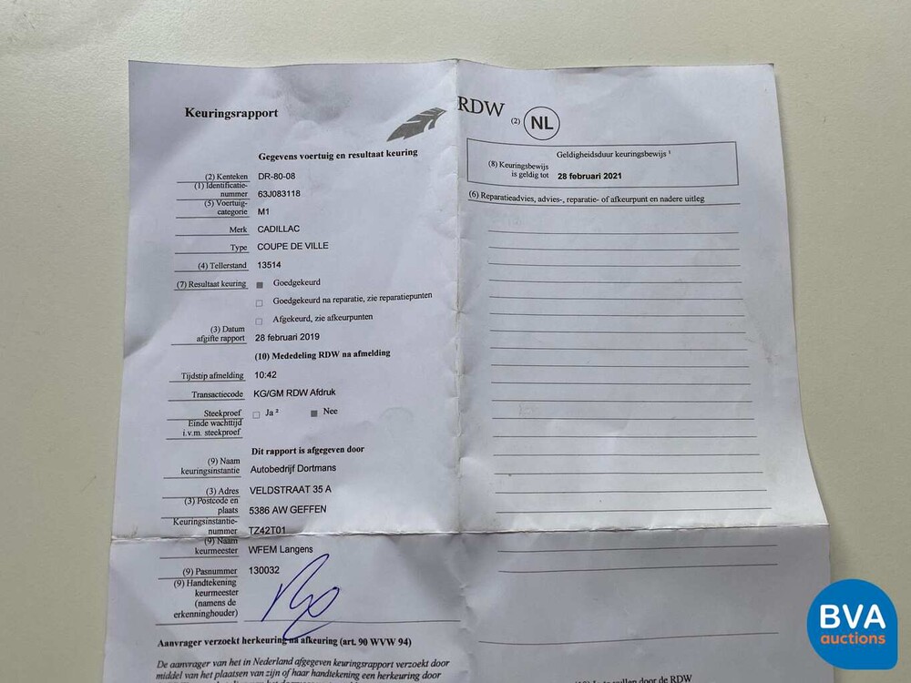 Cadillac Coupé DeVille 7.0 V8 1963, DR-80-08.