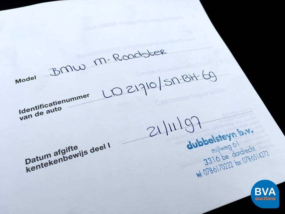 BMW Z3M 3.2 M-Roadster 321 PS Original NL Z3 M, SN-BH-69.