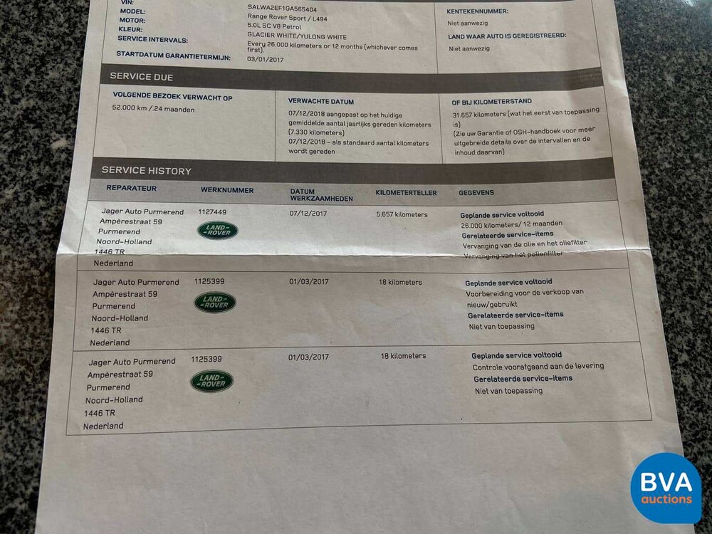 Range Rover Sport SVR 5.0 V8 550pk 2017 Land Rover, NF-527-L