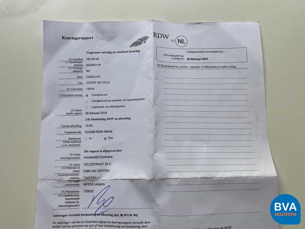 Cadillac Coupé DeVille 7.0 V8 1963, DR-80-08.