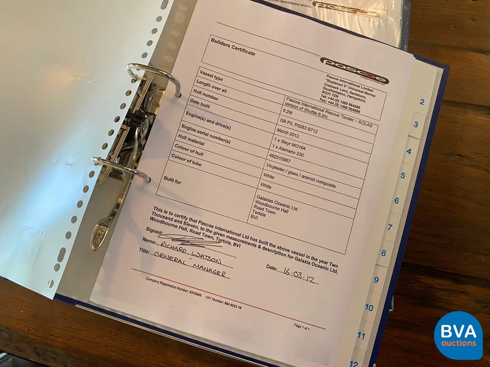 PASCOE international Rescue Tender RIB Speedboat 2012 6.2M 170hp Steyr JET drive.