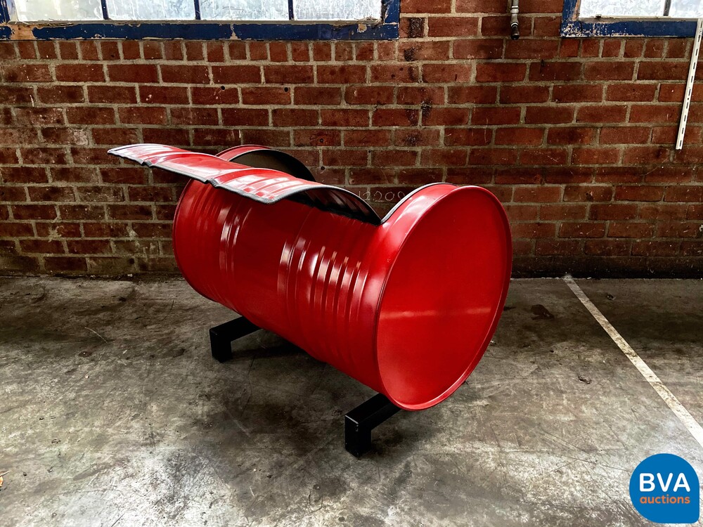 Industrieel design fauteuil bank olievat