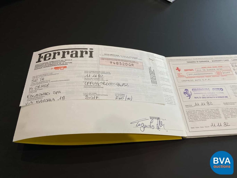 Ferrari 512TR Testarossa 4.9 V12 428pk 1992