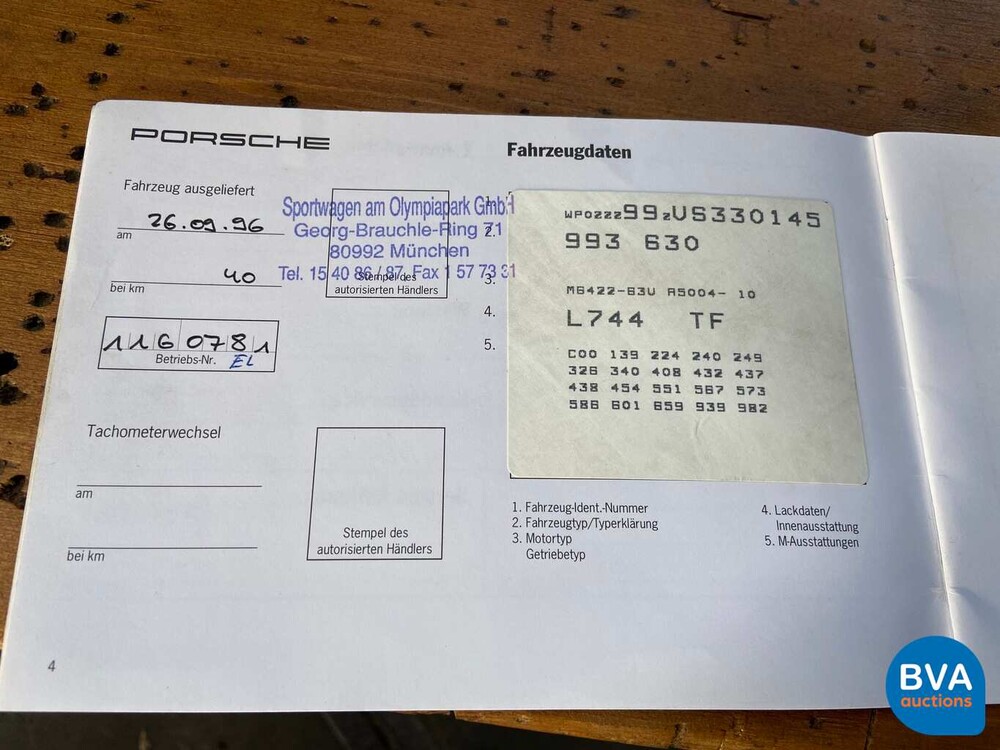 Porsche 911 Carrera Cabriolet 993 286pk 1996