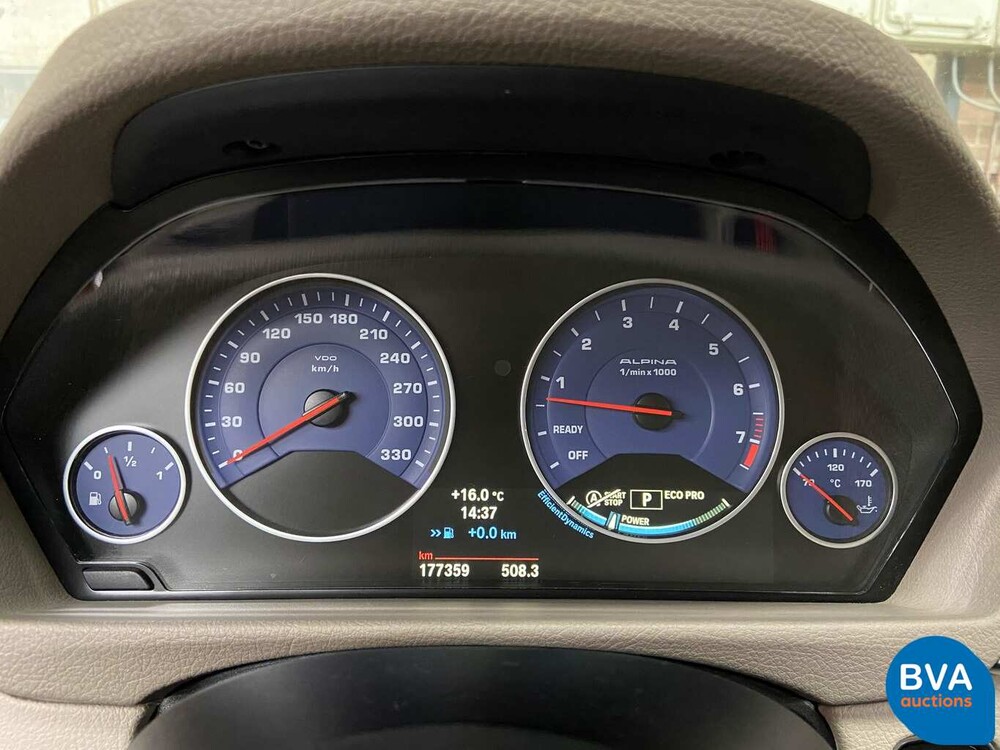 BMW Alpina B3 Bi-Turbo Limousine F30 xDrive Akrapovic 409 PS 2013, niederländisches Kennzeichen.