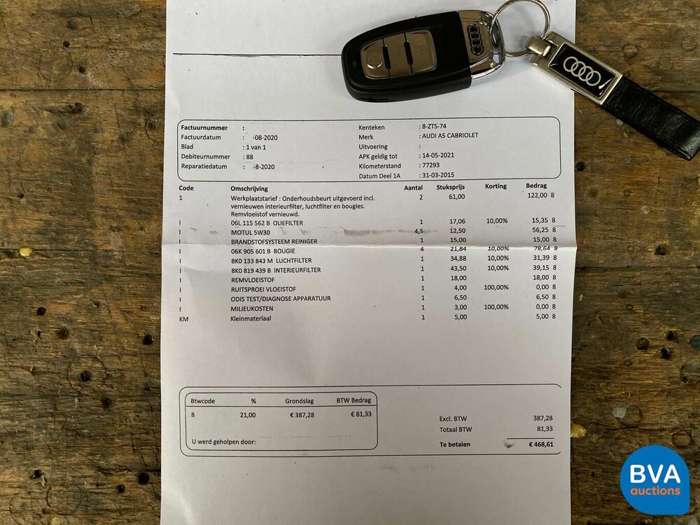 Audi A5 Cabriolet S-Line 1.8 TFSI Sport Ed. 170 PS Facelift 2015, 8-ZTS-74.