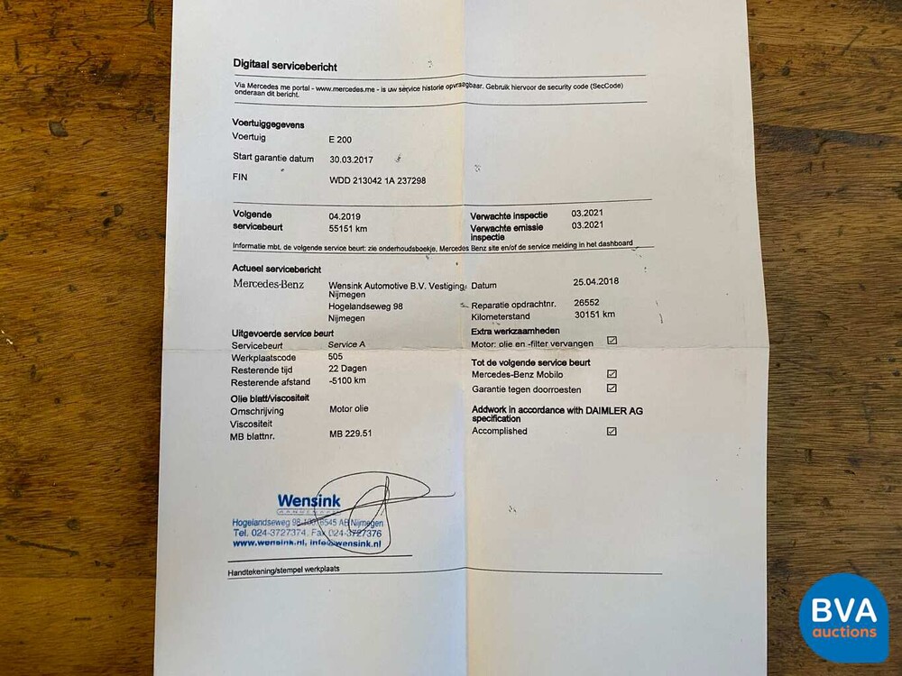 Mercedes-Benz E200 Limousine Ambition 184pk E-Klasse 2017