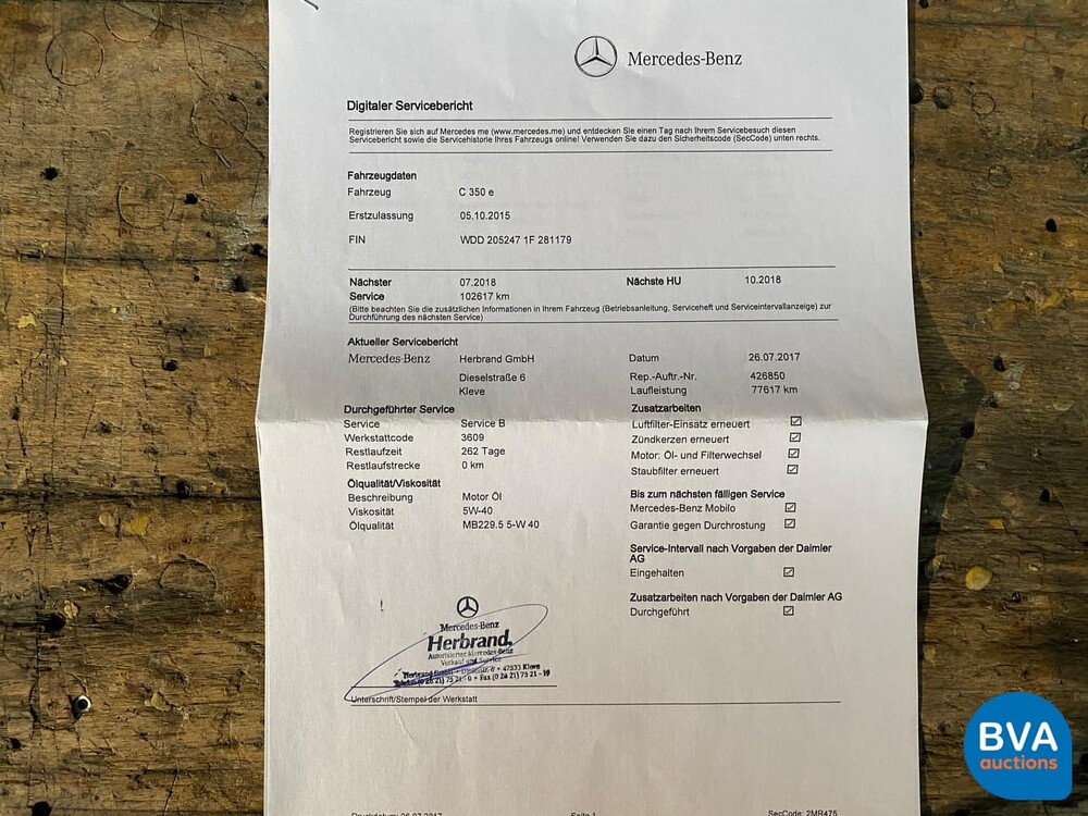 Mercedes-Benz C-Klasse Estate 350e Plug-In Hybrid Lease Edition 2015, HF-667-R