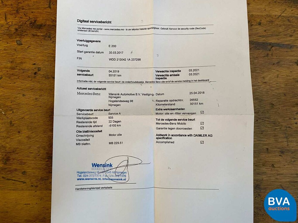 Mercedes-Benz E200 Limousine Ambition 184pk E-Klasse 2017