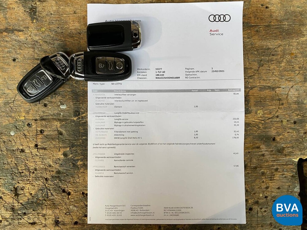 Audi S8 4.0 TFSI Quattro 520pk A8 2013, 1-TLF-60
