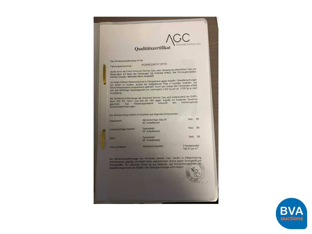 Mercedes-Benz G500 -B6/7 Gepantserd- 296pk 2001