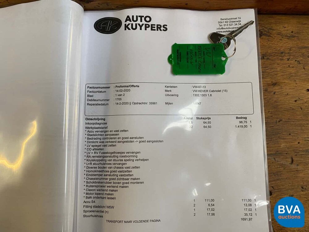 Volkswagen Käfer Cabriolet 1303 Käfer 1978, J-352-JK.