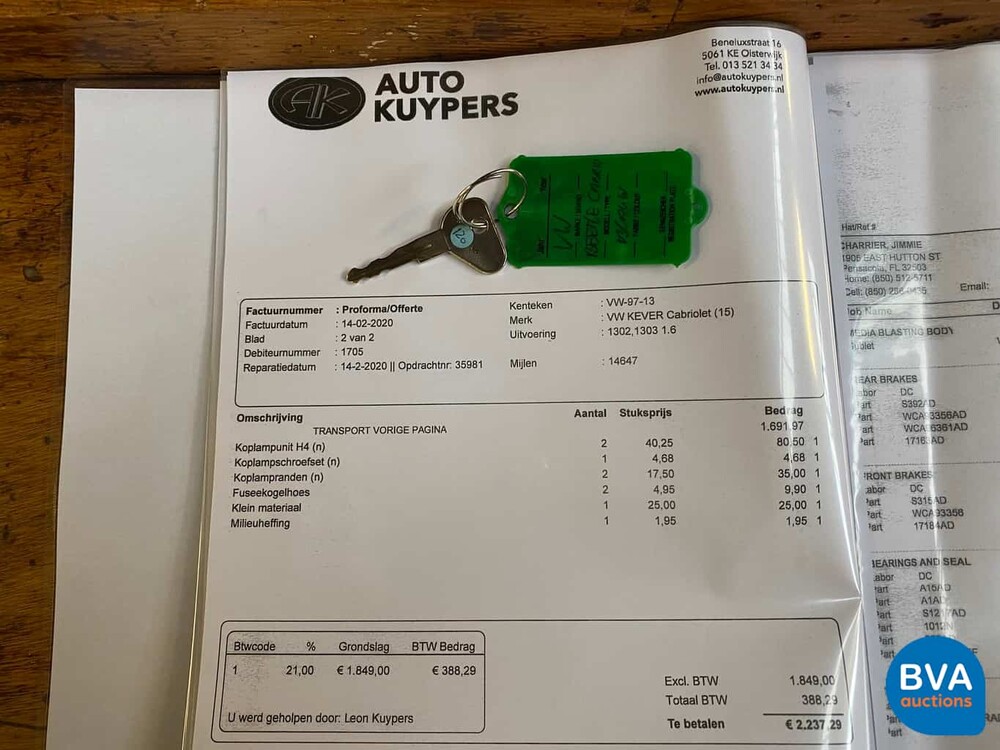 Volkswagen Käfer Cabriolet 1303 Käfer 1978, J-352-JK.