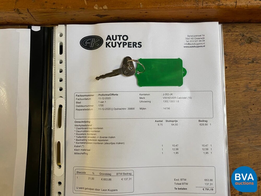 Volkswagen Käfer Cabriolet 1303 Käfer 1978, J-352-JK.