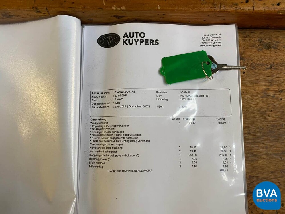 Volkswagen Käfer Cabriolet 1303 Käfer 1978, J-352-JK.