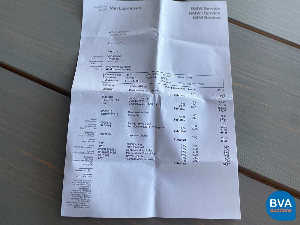 BMW 1M Coupe M-Performance 3.0i 340pk AKRAPOVIC 1-serie 2012, PK-798-G 
