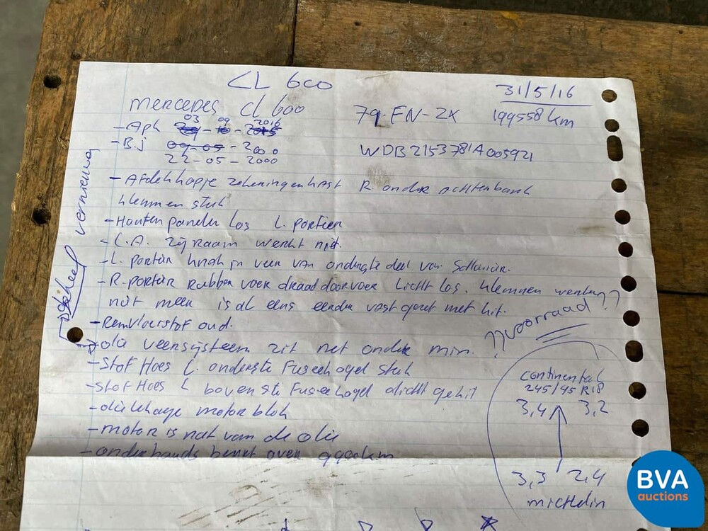 Mercedes-Benz CL600 V12 367 PS -Org. NL-CL-Klasse 2000, 79-FN-ZX.