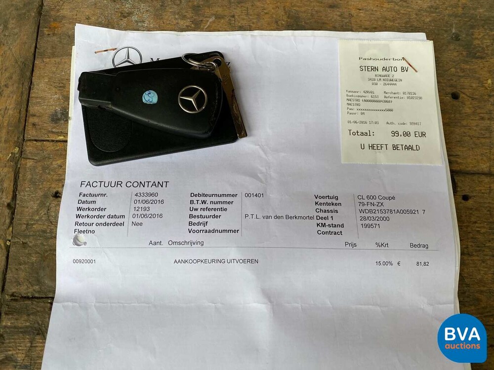 Mercedes-Benz CL600 V12 367pk -Org. NL- CL-Klasse 2000, 79-FN-ZX