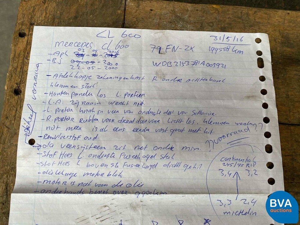 Mercedes-Benz CL600 V12 367pk -Org. NL- CL-Klasse 2000, 79-FN-ZX
