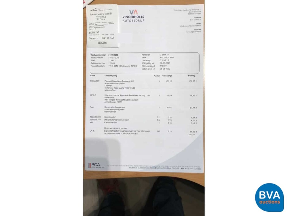 Peugeot 605 SR 3.0 V6 1992, 7-ZPP-79