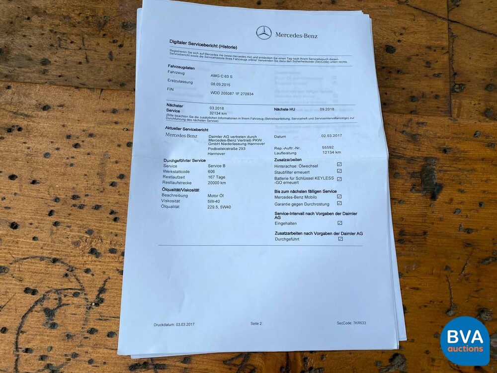 Mercedes-Benz C63s AMG 510 PS C-Klasse 2015, G-037-PX.