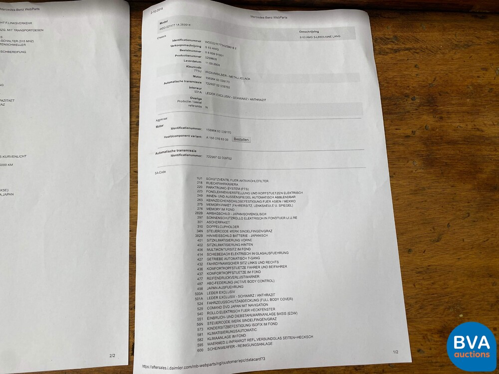 Mercedes-Benz S63 AMG Lange S-Klasse AMG 525 PS 2009, J-410-JK.