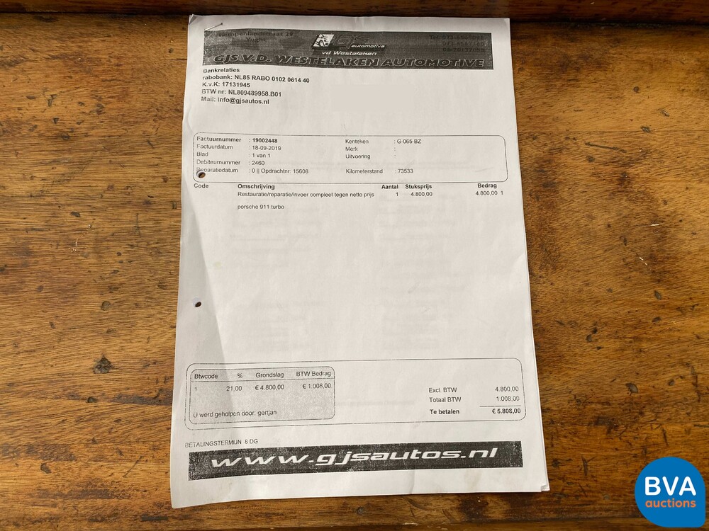 Porsche 911 3.3 Turbo Coupé 930 301 PS, G-065-BZ.