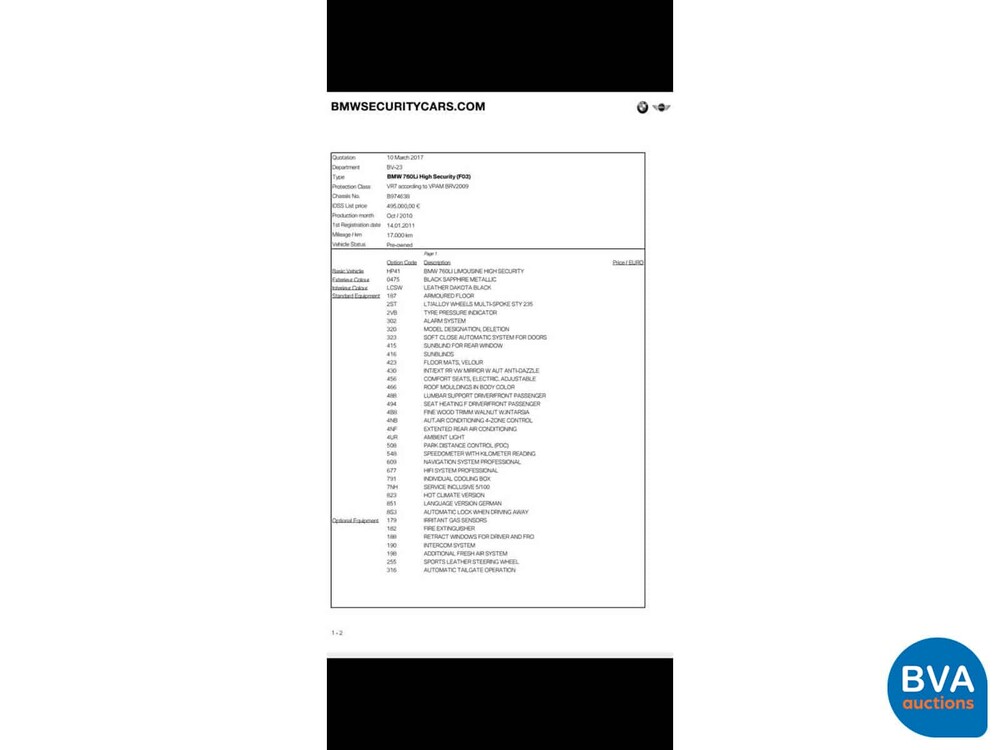 BMW 760Li Hochsicherheits-VR7 V12 F03 2011.