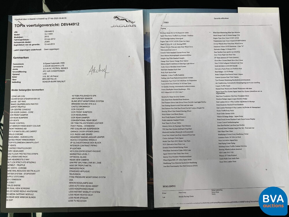 Jaguar XJ3.0 V6 AWD mit Kompressor 2013 340 PS, H-794-LX.