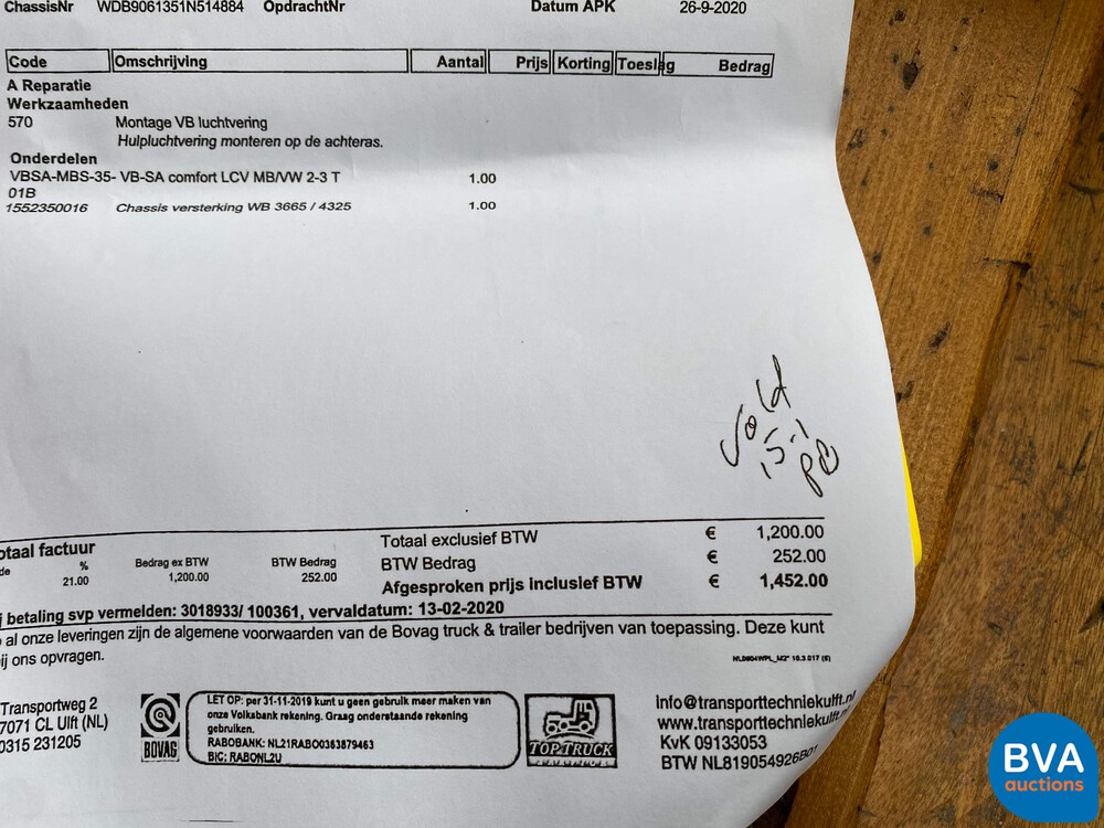 Mercedes-Benz Sprinter Autotransporter 516 CDI Oprijwagen Lv.1410 kg 163 PS 2012, VZ-936-N.