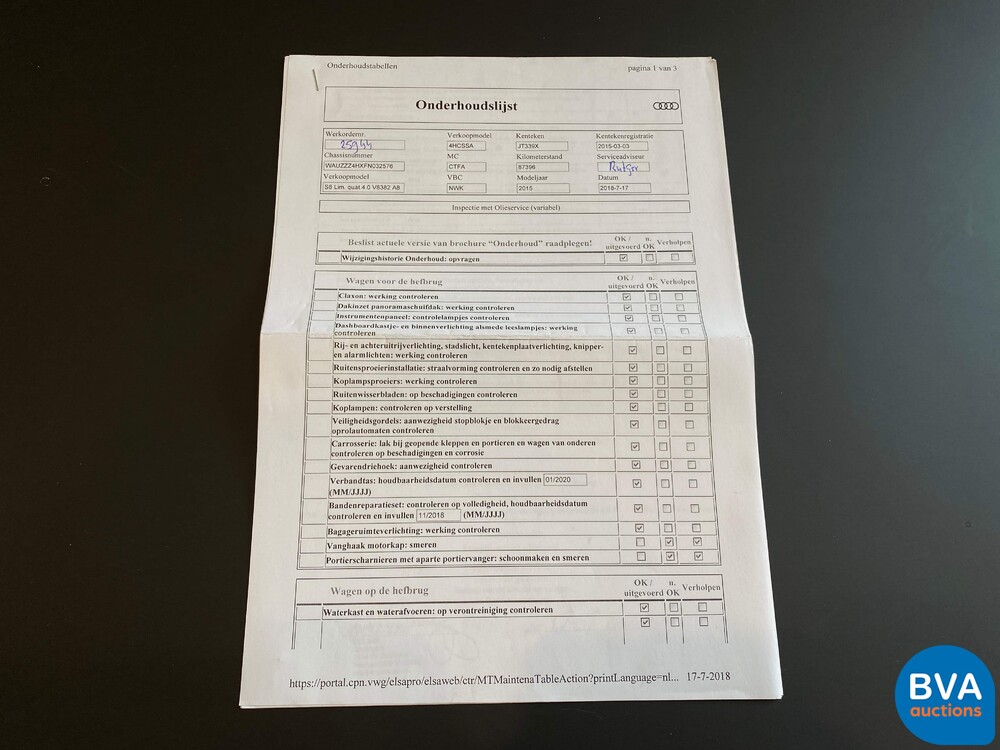 Audi S8 4.0 TFSI quattro ProLine+ 520 PS 2015, JT-339-X.