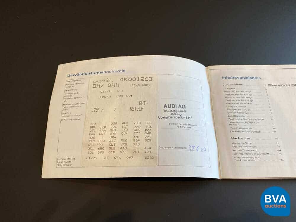 Audi A4 Cabrio 2.4 V6 YOUNGTIMER 170 PS 2003, 6-XXT-40.