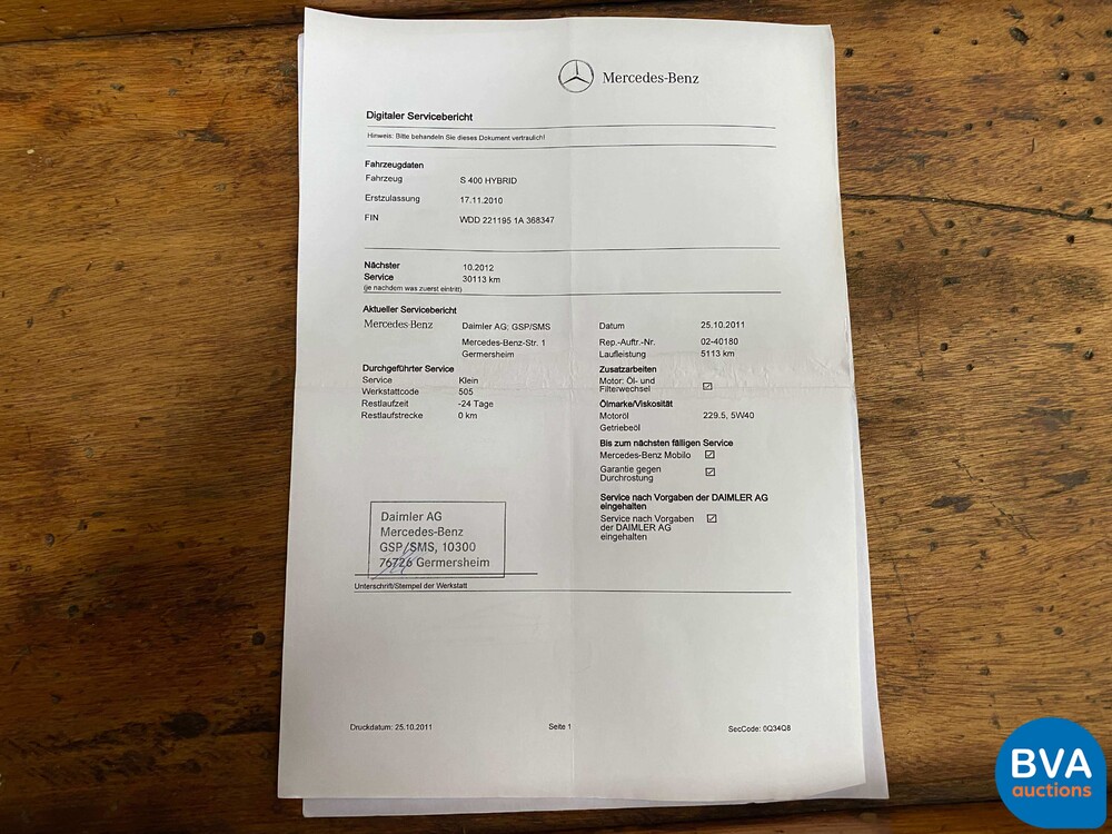 Mercedes-Benz S400 Hybrid AMG Long 279hp S-Class 2010, K-572-NK.